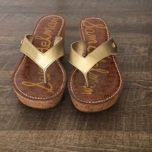 Gold Sam Edelman wedges